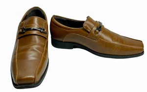 Mens DEXTER Comfort Memory Foam Brown Slip-On Loafer Dress Shoes #157699 Size 9  - Picture 1 of 12