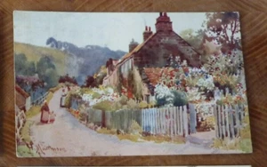Postcard Sandsend Cottages Mulgrave Woods 1909 W Mathison Artist Drawn - Picture 1 of 2