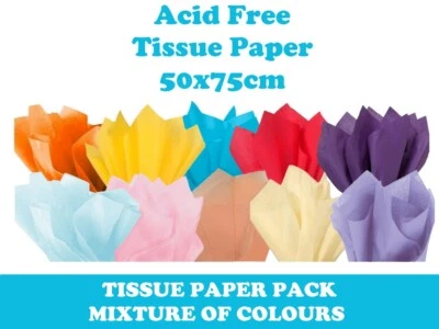 Tissue Paper Acid Free Sheets 50x75cm Luxury Present Gift Wrapping - 24 Colours - Image 1 of 2