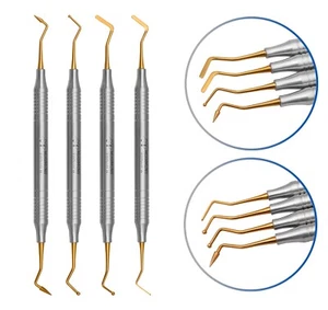 4 Pcs Dental Composite Filling Instrument Gold Titanium Coated 8 MM Handle - Picture 1 of 5