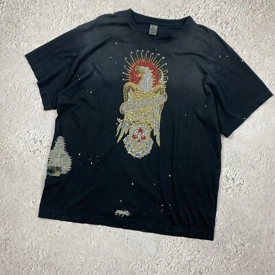 Мужская выцветшая состаренная футболка Ed Hardy размер XL - Изображение 1 из 4