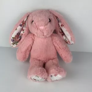 Elka Bunny Rabbit Plush Pink Floral Ears 38cm Fluffy Soft Stuffed Animal Toy - Picture 1 of 11