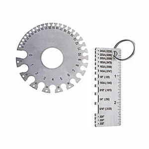 2 Piece Stainless Steel Thickness Gauges,Round Wire Cable Sheet Thickness Gauge - Picture 1 of 6