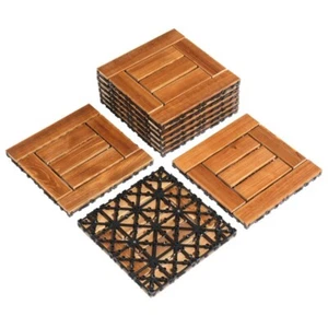 Azulejos de madera para cubierta de enclavamiento de 11,8 x 11,8" 9 piezas patio porche junto a la piscina balcón - Imagen 1 de 14