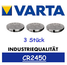 3x Varta CR2450 Batterien Knopfzellen Knopfzelle Frische Markenware