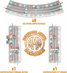 Lionel Lighted Fastrack Set Electric O Gauge Illuminated 40"X50" Oval Track Pack - Picture 1 of 3