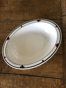 Rare Roycroft Bowl Renaissance Buffalo Pottery, Oval Serve 10.5" Double R Orb - Picture 1 of 7