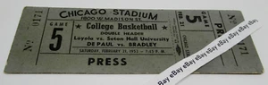 Biglietto Loyola-CHICAGO Ramblers vs #1 Seton Hall & De Paul vs Drake 21 febbraio 1953 - Foto 1 di 2