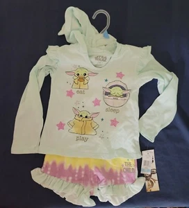 Girls Pajamas Star Wars Mandalorian Baby Yoda ~ Eat Sleep Play - Picture 1 of 7