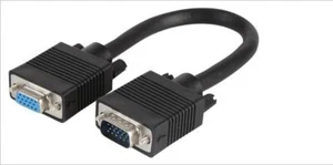 15 Pin SVGA (D Sub) Stecker auf Buchse Kabel, 0,5m schwarz - PRO SIGNAL - Bild 1 von 1