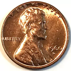 1960 D LINCOLN CENT MS RED CONDITION-FREE SHIPPING WITHIN CANADA - Picture 1 of 2