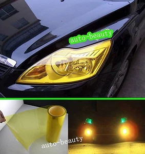 12" x 60" - Car Headlight Taillight Vinyl Fog Tint Glossy Film Sticker Gold AC - Foto 1 di 2