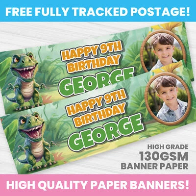BANNERS PERSONALIZADOS PARA DECORAÇÃO DE FESTA DE ANIVERSÁRIO DE DINOSSAURO - Imagem 1 de 3