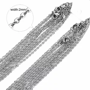 50pcs Wholesale Stainless Steel Silver Tone Necklace for DIY Jewelry Chains - Picture 1 of 4