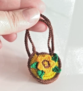 Handmade Dollhouse Sunflower handbag WEARABLE OUTFITS 1/12 for Heidi Ott - Picture 1 of 4