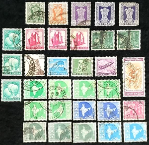 INDIA 1955-1975 Vintage Postage Stamps Lot (32 Total) Used Handstamped EX+ - Picture 1 of 6