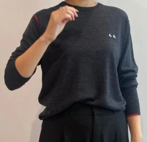UNIQLO x ANYA HINDMARCH merino wool Long-Sleeve Crew Neck Sweater 473154 New - Picture 1 of 10