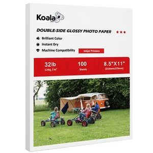 Glossy Photo Paper 8.5 x 11 Inch 120gsm Double-Sided for Inkjet Printers - Picture 1 of 8