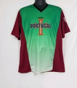 Portugal Men's Multi Color Short Sleeve Polyester V Neck Soccer Shirt Size Large - Picture 1 of 5