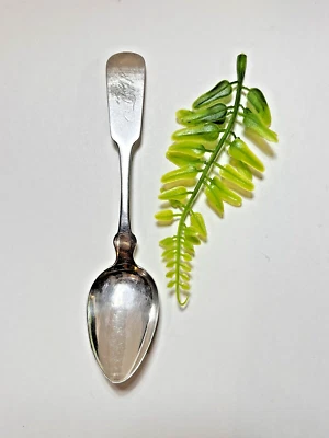 ONE Coin Silver Spoon 6"long 90% Silver Monogrammed 17Grams 1870's.     ML - Image 1 of 4