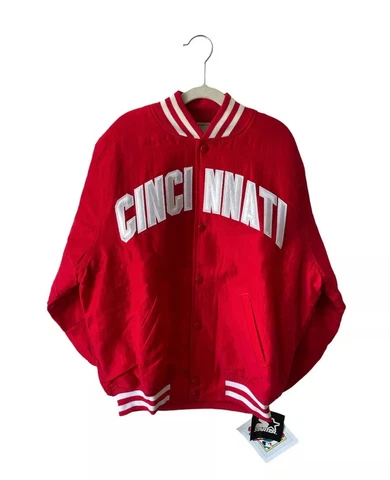 vintage cincinnati reds satin starter jacket youth size large deadstock NWT 90s Cover