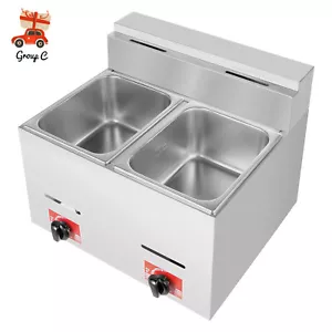 12L Commercial Propane Deep Fryer Countertop Gas Fryer & 2Baskets LPG + 2 Lids - Picture 1 of 23