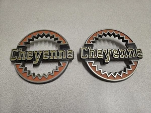 (2) Chevrolet Cheyenne 30316 Chevy Pickup Truck Fender Emblems/Badges 4.5" - Picture 1 of 6
