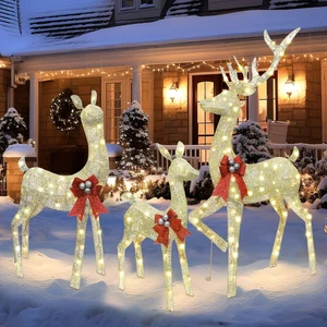 Winemana 5Ft Reindeer Christmas Outdoor Decorations, Set of 3 Extra Large Deer Y - Picture 1 of 12