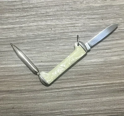 Cuchillo de Bolsillo Plegable Imperial Vintage Pluma de Tinta Combo Prov. R.I. USA imitación perla Foto 1 de 4