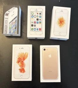 Lot de 5 boites vides pour iPhone 4, 5s, 6S, SE, 7 + 1 coque casque filaire vide - Photo 1 sur 8