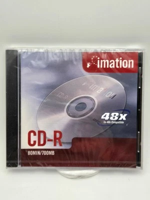 Imation CD-R Media 48x 700MB 80min Jewel Case (1-Pack) Sealed New - Image 1 of 3