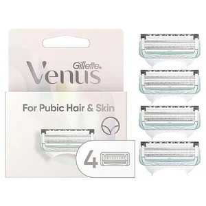 Gillette Venus Pubic Hair & Skin Razor Blade Refill Cartridges 4 Cartridges - Picture 1 of 4