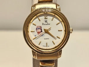 VINTAGERARE LUXURY GOLD PLATED LADIES QUARTZ WATCH"RIMADOR"WITH MUAMMAR GADDAFI - Picture 1 of 13