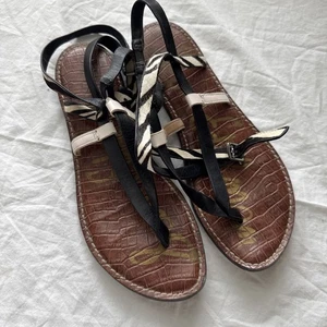 Sam Edelman Women's Leather Sandals Size 8, Zebra Print Strap, 1056 - Picture 1 of 7