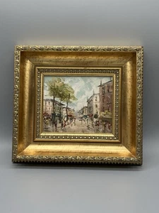 ÖLGEMÄLDE | ÖL/HOLZ | STRAẞENSZENE IMPRESSIONISTISCH - UNSIGNIERT - P. - Bild 1 von 21