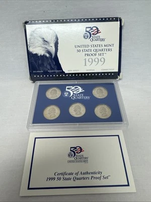 1999 United States Mint Proof Set 50 state Quarters edition With COA - Image 1 of 4