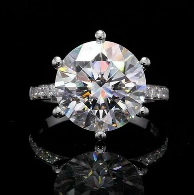 Elegante anello solitario con diamanti bianchi da 5,80 ct, certificato!... - Immagine 1 di 4