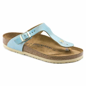 Birkenstock Cuero GIZEH Lavado Metálico Aqua Nuevo en Caja 1012905 - Imagen 1 de 12