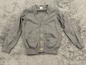 J Crew Crewcuts Cardigan Sweater Girls 4/5 Gray Button Long Sleeve Cozy - Picture 1 of 5