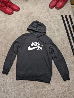 Nike SB Sudadera Para Hombres Pequeña Negra Sudadera con Capucha Sudadera Skateboarding Deletrear S Foto 1 de 4