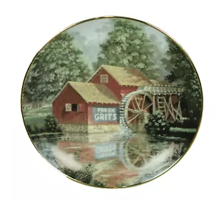 1990 Hamilton Collection Plate Quit Reflections Jim Harrison Water Wheel Barn - Bild 1 von 6