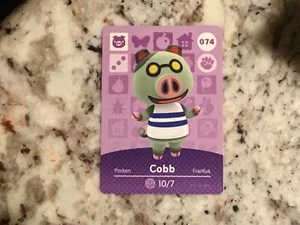 COBB #074 Animal Crossing Amiibo Auténtico Nintendo Tarjeta Como Nueva De la Serie 1 - Imagen 1 de 1