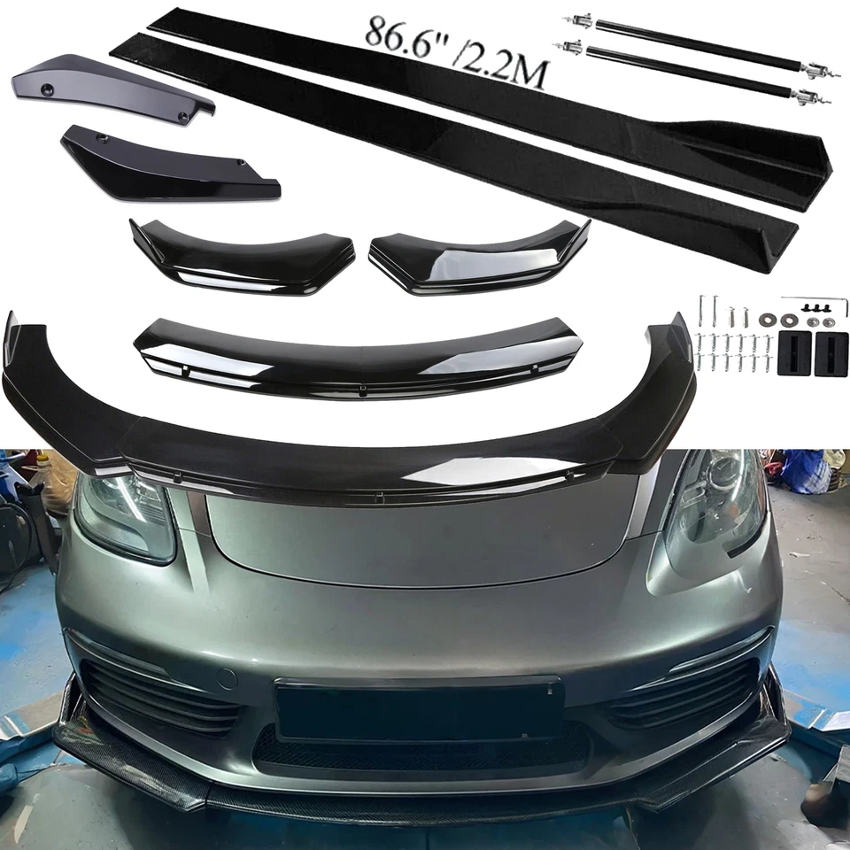 For Porsche 718 Cayman Boxster Front Bumper Lip Spoiler+Side Skirts+Rear Lip Foto 1 de 4