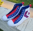 Converse UNT1TL3D High Top White/Rush Blue-University Red Mens Size 8 PRE-OWNED 