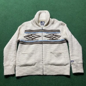 Vintage The North Face Wool Cowichan Sweater Mens Large White Knit Sweatshirt - Picture 1 of 8