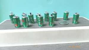 12 Miniature 7up cans plastic, about 1" - Picture 1 of 3