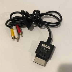 Xbox 360 AV Cable, Black Wire, OEM, TV Audio Video, Preowned Tested - Picture 1 of 3