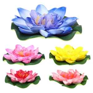 5Pcs water lillies for ponds Simulation Flower DIY Decor Lilly Pads Floating - Picture 1 of 18