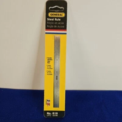 NIP General Tools 616 Flexible Stainless Steel Straight Edge Ruler 6-Inches - Image 1 of 4
