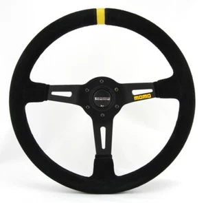 Momo Wildleder Sportlenkrad Modell MOD. 08 350mm schwarz black steering wheel vo - Bild 1 von 5